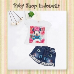 large setelan pendek minnie